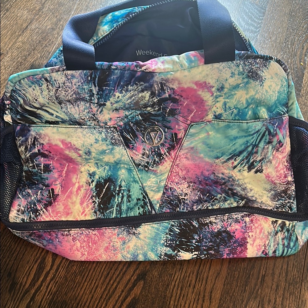 Ivivva Pink and Blue Travel Bag with Artistic Design